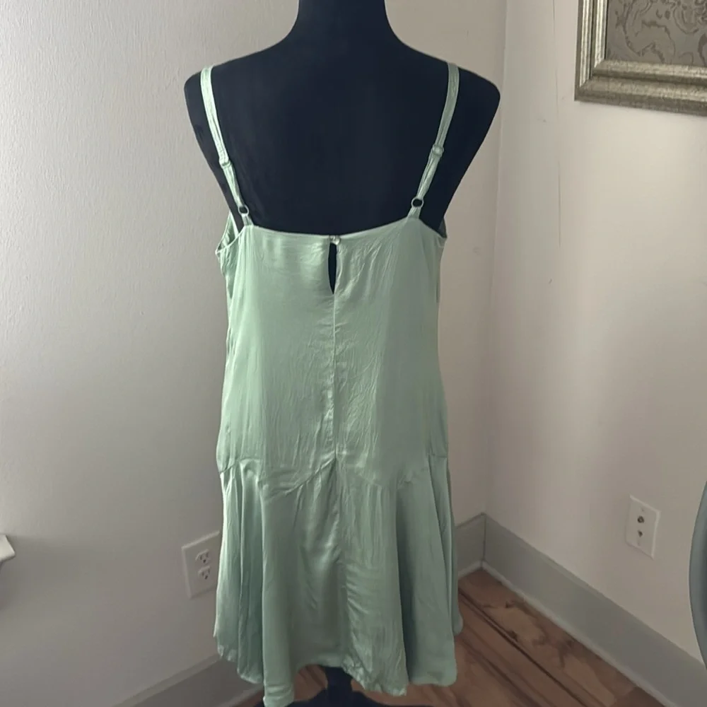 Corey Lynn Calter mint‎ green satin slip Elegant Slip Dress Sz M